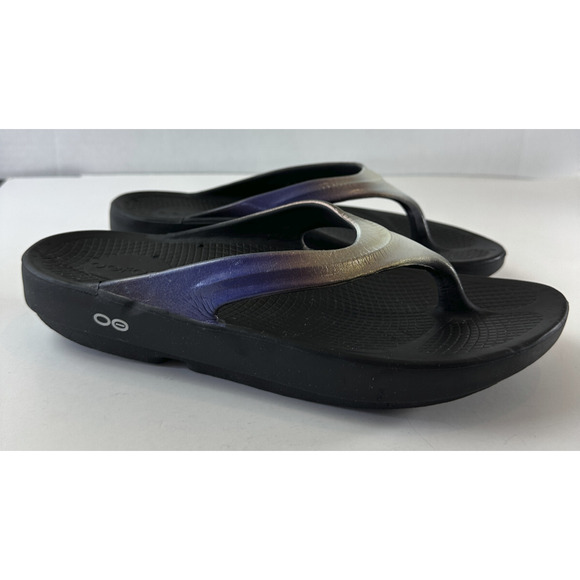 Oofos Oolala Luxe Recovery Sandal Comfort Multi-Colored Ombre Women's Size 11 - Picture 15 of 16